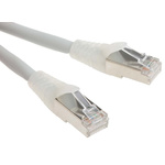 RS PRO Shielded Cat6a Cable 500mm, Grey, Male RJ45/Male RJ45