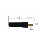 RF Solutions PHC-M4-868 Stubby Omnidirectional Telemetry Antenna with M4 Screw Connector, ISM Band