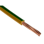 Prysmian 6491X Series Green/Yellow 10 mm² Hook Up Wire, 7/1.35 mm, 100m