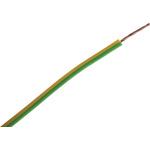 RS PRO Green/Yellow 0.75 mm² Hook Up Wire, 24/0.2 mm, 100m