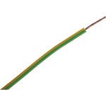 RS PRO Green/Yellow 1 mm² Hook Up Wire, 32/0.2 mm, 100m