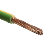RS PRO Green/Yellow 10 mm² Hook Up Wire, 7/1.35 mm, 100m