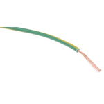 RS PRO Green, Yellow 0.5 mm² Hook Up Wire, 16/0.2 mm, 100m, PVC Insulation