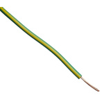 RS PRO Green, Yellow 0.75 mm² Hook Up Wire, 24/0.2 mm, 100m, PVC Insulation