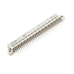 284.259 | ERNI 64 Way 2.54mm Pitch, Type R Class C2, 3 Row, Right Angle DIN 41612 Connector, Socket