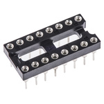 1571552-4 | TE Connectivity 2.54mm Pitch Vertical 16 Way, Through Hole Stamped Pin Open Frame IC Dip Socket, 3A