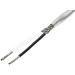 TE Connectivity 55A Series Black/White Hook Up Wire, 24 AWG, 19/36 AWG, 100m, ETFE, Fluoropolymer Insulation