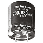Rubycon 2200μF Electrolytic Capacitor 200V dc, Through Hole - 200USG2200MEFCSN35X40