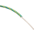 Alpha Wire Green/Yellow 0.82 mm² Hook Up Wire, 18 AWG, 16/0.25 mm, 30m, PVC Insulation