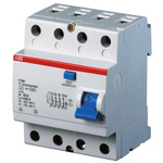 ABB 4 Pole Type A Residual Current Circuit Breaker, 25A F204, 300mA