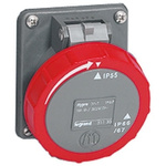 Legrand 16A Red 4 Pole Plastic Industrial Socket, IP44