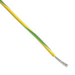 TE Connectivity 44A Series Green/Yellow 0.5 mm² Hook Up Wire, 20 AWG, 19/32 AWG, 100m, Polyalkene Insulation
