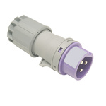 RS PRO IP44 Purple Cable Mount 3P Industrial Power Plug, Rated At 16A, 20 → 25 V