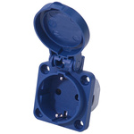RS PRO IP54 Blue Panel Mount 2P+E Industrial Power Socket, Rated At 16A, 230 V