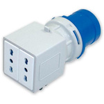 RS PRO IP20 Blue 2P+E Industrial Power Connector Adapter Plug, Socket, Rated At 16A, 230 V