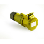 RS PRO IP44 Yellow Cable Mount 2P+E Industrial Power Socket, Rated At 16A, 100 → 130 V