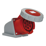 RS PRO IP44 Red Wall Mount 7P Industrial Power Socket, Rated At 16A, 400 V