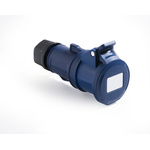RS PRO IP44 Blue Cable Mount 2P+E Industrial Power Socket, Rated At 16A, 200 → 250 V