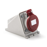 RS PRO IP44 Red Wall Mount 3P+E Industrial Power Socket, Rated At 16A, 380 → 415 V