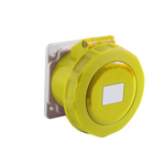 RS PRO IP67 Yellow Panel Mount 2P+E Industrial Power Socket, Rated At 16A, 100 → 130 V