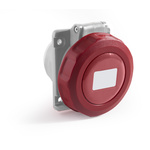 RS PRO IP67 Red Panel Mount 3P+E Angled Industrial Power Socket, Rated At 16A, 380 → 415 V