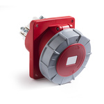 RS PRO IP67 Red Panel Mount 3P+N+E Angled Industrial Power Socket, Rated At 125A, 380 → 415 V