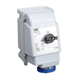 2CMA163257R1000 216MVS6WH | ABB Vertical Switchable IP67 Industrial Interlock Socket 2P+E, Earthing Position 6h, 16A, 250 V