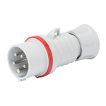 GW60008H | Gewiss, IEC 309 HP IP44, IP54 Red Cable Mount 3P+E Power Connector Plug, Rated At 16A, 380 → 415 V