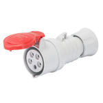 GW62008H | Gewiss, IEC 309 HP IP44, IP54 Red Cable Mount 3P+E Power Connector Plug, Rated At 16A, 380 → 415 V