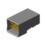 10061289-001LF | Amphenol ICC, Airmax VS 6mm Pitch Power Backplane Connector, Male, Right Angle, 3 Column, 2 Row, 6 Way, 10061289