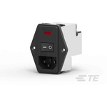 TE Connectivity 6A, 115 V ac, 230 V ac Male Flange Mount IEC Inlet Filter 2 Pole PM0S0DH60