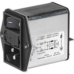 Schurter 10A, 250 V ac Screw Mount Filtered IEC Connector 3-105-315