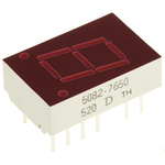 5082-7650 Broadcom 7-Segment LED Display, CA Red 1.1 mcd LH DP 10.9mm