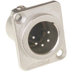 AC5MDZ | Amphenol Panel Mount XLR Connector, Male, 5 Way, Silver Plating