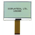 Displaytech 128240D-FC-BW-3 Graphic LCD Display, White on Black, Transflective