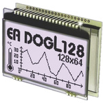 Display Visions EA DOGL128W-6 Graphic LCD Display, White on Black, Transflective