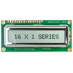Displaytech 161A-BC-BC Alphanumeric LCD Display, Yellow on Green, 1 Row by 16 Characters, Transflective