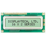 Displaytech 162C-BC-BC Alphanumeric LCD Display, Yellow on Green, 2 Rows by 16 Characters, Transflective