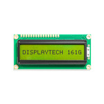Displaytech 161G BC BW 161G Alphanumeric LCD Display, Yellow-Green on, 1 Row by 16 Characters, Transflective