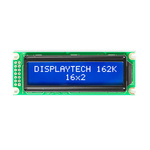 Displaytech 162K CC BC-3LP 162K Alphanumeric LCD Display, White on, 2 Rows by 16 Characters, Transmissive