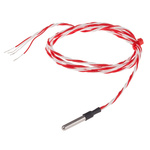 RS PRO PT100 RTD Sensor, 4mm Dia, 25mm Long, 4 Wire, Probe, Class B +200°C Max