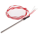 RS PRO PT100 RTD Sensor, 4mm Dia, 90mm Long, 4 Wire, Probe, Class B +200°C Max