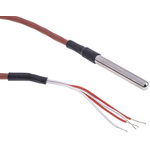 RS PRO PT100 RTD Sensor, 6mm Dia, 50mm Long, 4 Wire, Probe, Class B +200°C Max