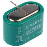 55615603940 | Varta V150H 3.6V NiMH Button Rechargeable Battery, 150mAh
