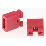 RS PRO Shorting Link Female Straight Red Open Top 2 Way 1 Row 2.54mm Pitch