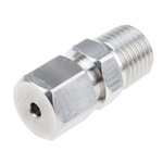 RS PRO In-Line Thermocouple Compression Fitting for Use with Thermocouple, 1/4 NPT, 1/8in Probe, RoHS Compliant Standard