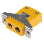 RS PRO Panel Mount Thermocouple Connector for Use with Type K Thermocouple, Standard Size, ANSI Standard