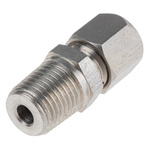 RS PRO In-Line Thermocouple Compression Fitting for Use with Thermocouple, 1/4 BSPT, 3/16in Probe, RoHS Compliant