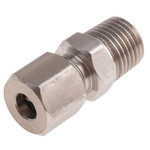 RS PRO In-Line Thermocouple Compression Fitting for Use with Thermocouple, 1/4 BSPT, 1/4in Probe, RoHS Compliant