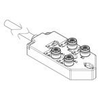 Brad from Molex 120251 Series Sensor Box, M12, 10m cable, 4 port